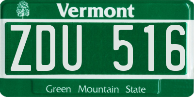 VT license plate ZDU516