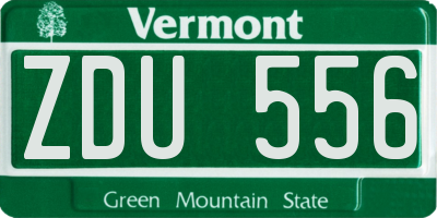 VT license plate ZDU556