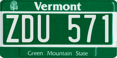 VT license plate ZDU571