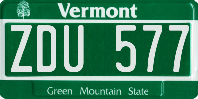 VT license plate ZDU577