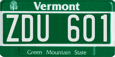 VT license plate ZDU601