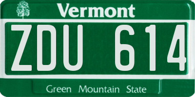 VT license plate ZDU614