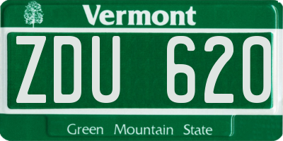 VT license plate ZDU620
