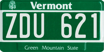 VT license plate ZDU621