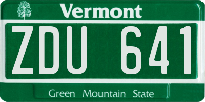 VT license plate ZDU641