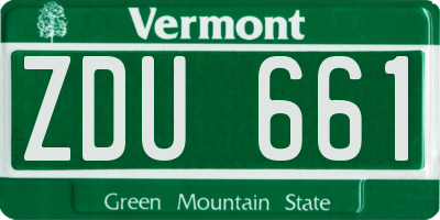 VT license plate ZDU661