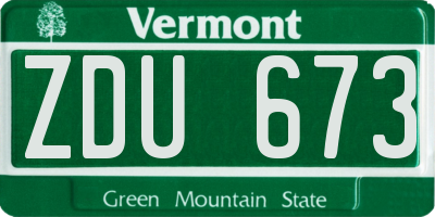 VT license plate ZDU673