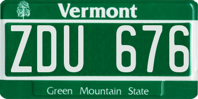 VT license plate ZDU676