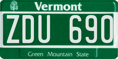 VT license plate ZDU690