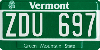 VT license plate ZDU697