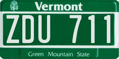 VT license plate ZDU711