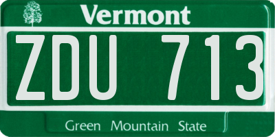 VT license plate ZDU713