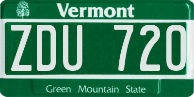 VT license plate ZDU720