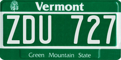 VT license plate ZDU727