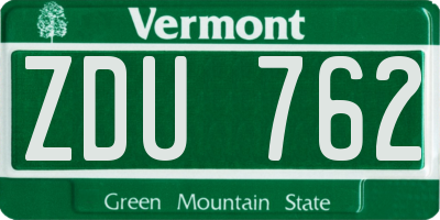 VT license plate ZDU762