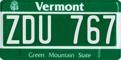 VT license plate ZDU767
