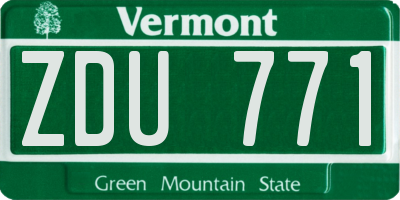 VT license plate ZDU771