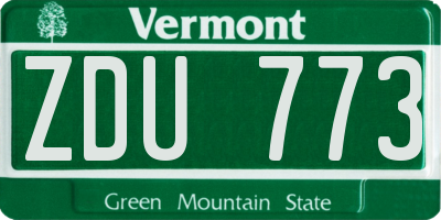 VT license plate ZDU773