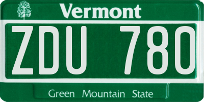 VT license plate ZDU780