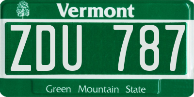 VT license plate ZDU787