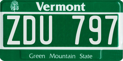 VT license plate ZDU797
