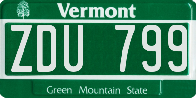 VT license plate ZDU799