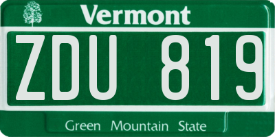 VT license plate ZDU819