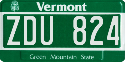 VT license plate ZDU824