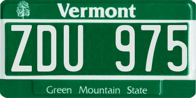 VT license plate ZDU975