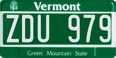 VT license plate ZDU979