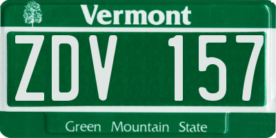 VT license plate ZDV157