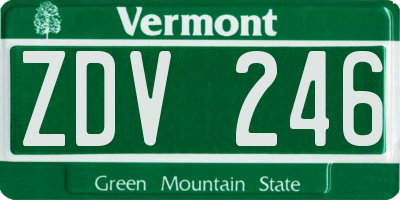 VT license plate ZDV246