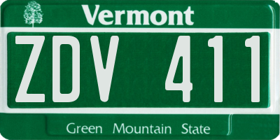 VT license plate ZDV411