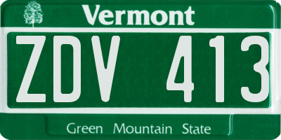 VT license plate ZDV413