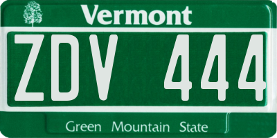 VT license plate ZDV444