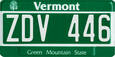 VT license plate ZDV446