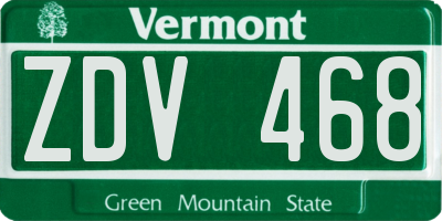 VT license plate ZDV468