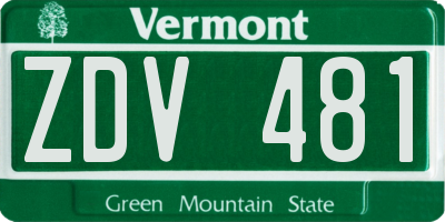 VT license plate ZDV481