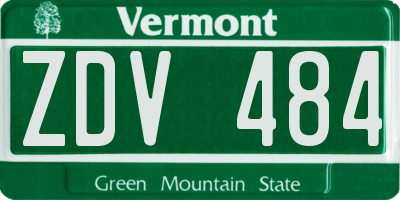 VT license plate ZDV484