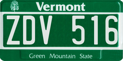 VT license plate ZDV516