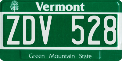 VT license plate ZDV528