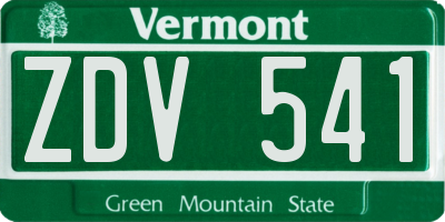 VT license plate ZDV541