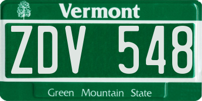 VT license plate ZDV548