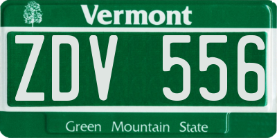 VT license plate ZDV556