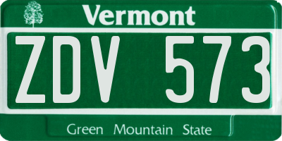 VT license plate ZDV573