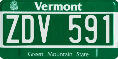 VT license plate ZDV591