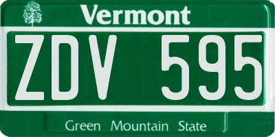 VT license plate ZDV595