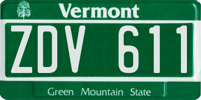 VT license plate ZDV611