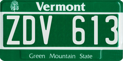 VT license plate ZDV613