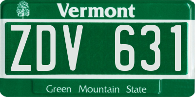 VT license plate ZDV631